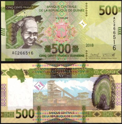 Гвинея 500 франков 2018 (UNC Pick 53)