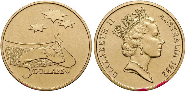 Австралия, 5 долларов 1992 год, Год космоса