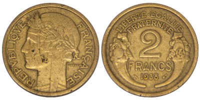 Франция, 2 франка 1938 год