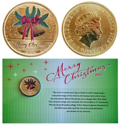 Австралия, 1 доллар 2012 год, Рождественские колокольчики