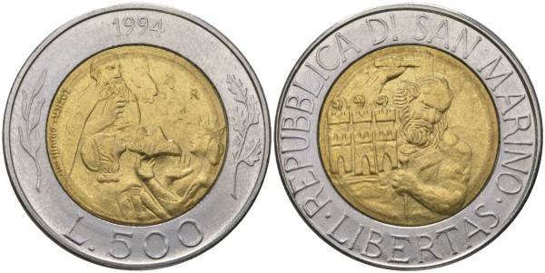 Сан Марино, 500 лир 1994 год