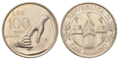 Сан Марино, 100 лир 2001 год