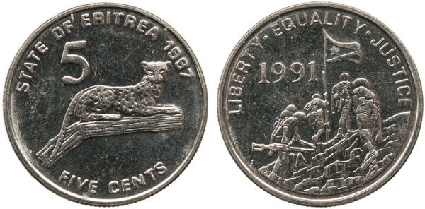 Эритрея, 5 центов 1997 год, UNC