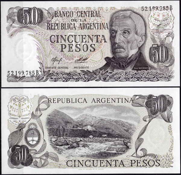 Аргентина 50 песо 1976-1978 (UNC Pick 301)