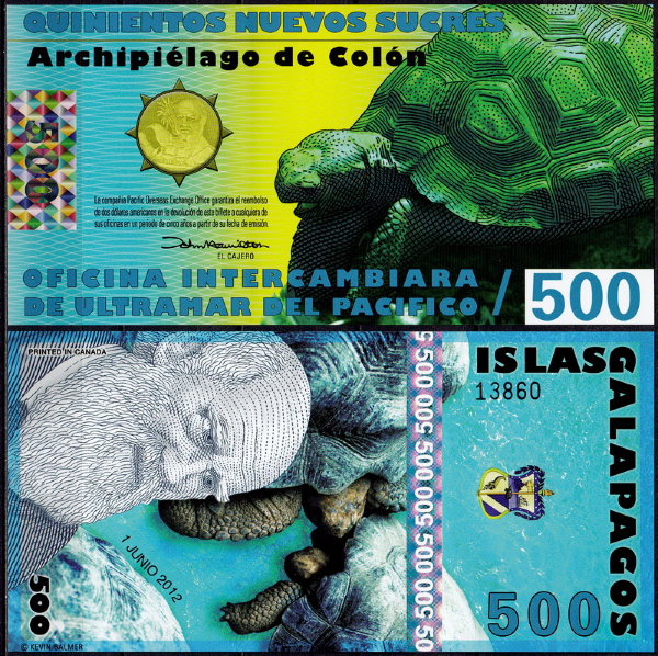 Галапагосские острова 500 сукре 2012 год. UNC