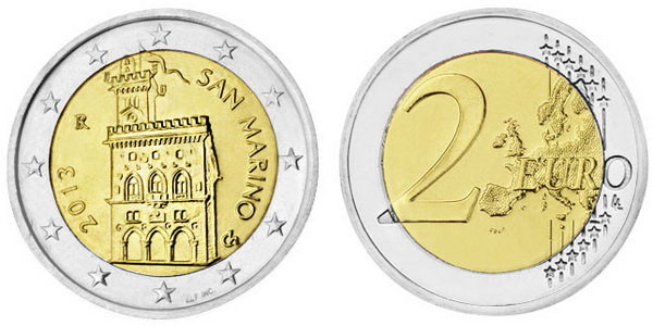 Сан Марино, 2 евро 2014 (UNC, биметалл)