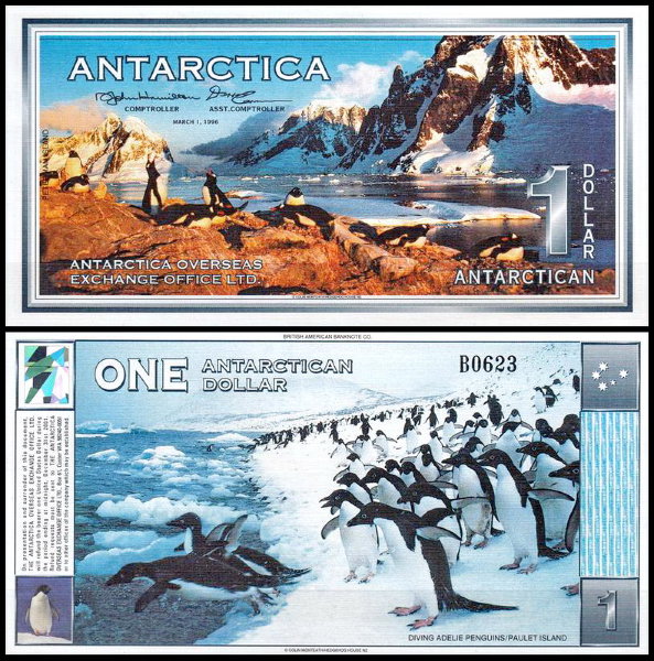 Антарктические территории 1 доллар 1996 год. UNC