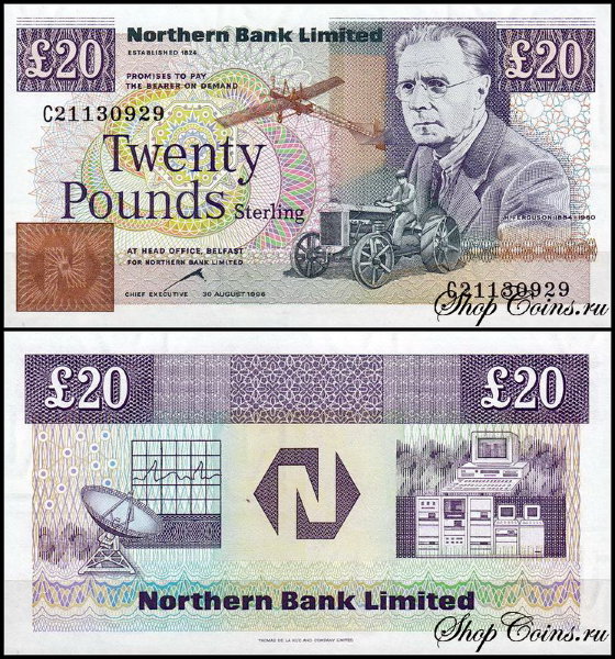 Ирландия 20 фунтов 1996 (UNC Pick 195c)