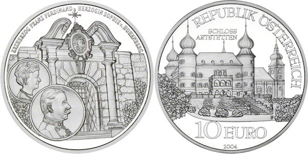 Австрия, 10 евро 2004 год, Замок Арстеттен