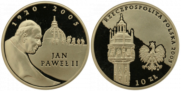 Польша 10 злотых 2005 год - Иоанн Павел II