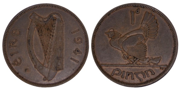 Ирландия, 1 пенни 1941 год