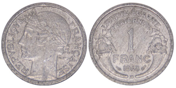 Франция, 1 франк 1948 год