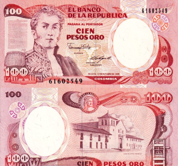 Колумбия 100 песо 1988 (UNC Pick 426)