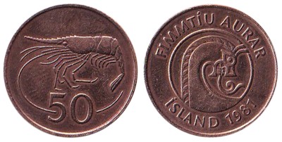 Исландия, 50 аурар 1981 год