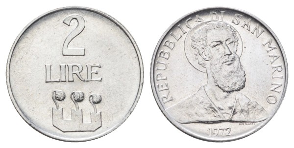 Сан Марино, 2 лиры 1972 год