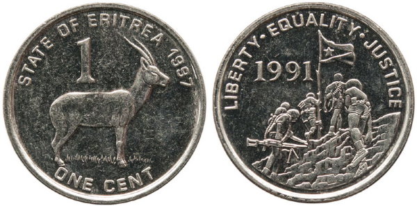 Эритрея, 1 цент 1997 год, UNC