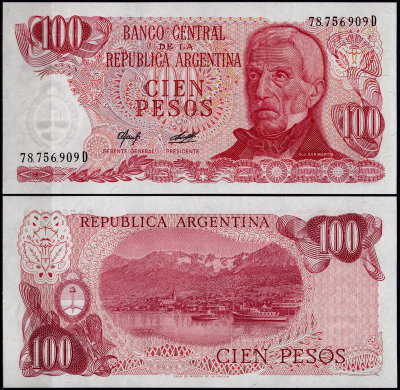 Аргентина 100 песо 1976-1978 (UNC Pick 302)