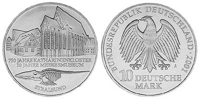 Германия, 10 марок 2001 год, Монастырь Св, Екатерины