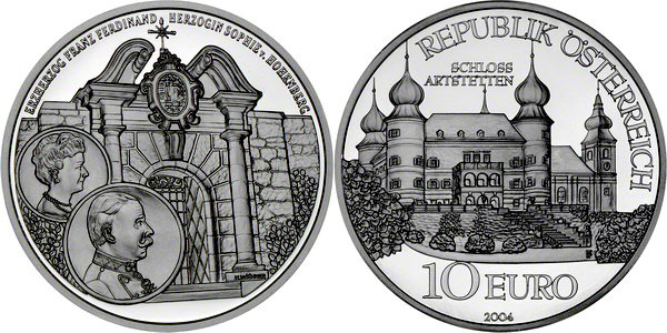 Австрия, 10 евро 2004 год, Замок Арстеттен, ПРУФ