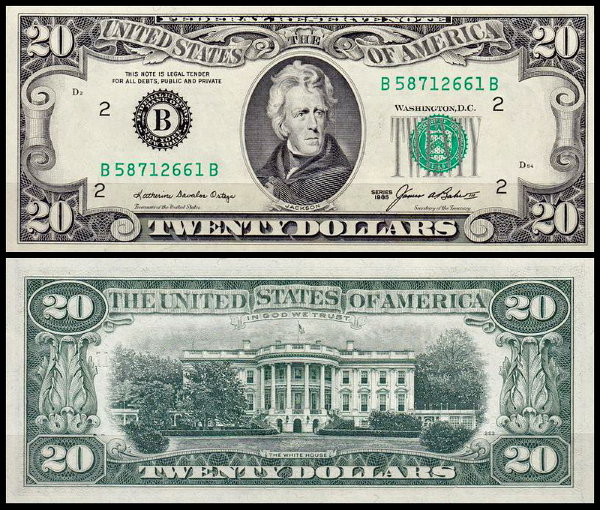 США 20 долларов 1985 (UNC Pick 477) Federal Reserve Note