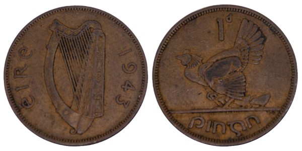 Ирландия, 1 пенни 1943 год