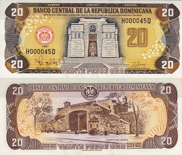 Доминикана 20 песо 1997 (UNC Pick 154a)