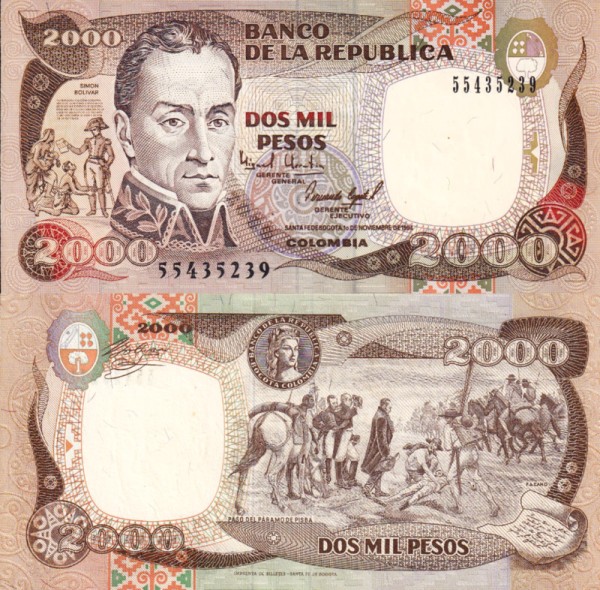 Колумбия 2000 песо 1994 (UNC Pick 439b)