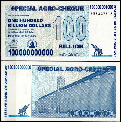 Зимбабве 100 000 000 000 долларов 2008 (UNC Pick 64)