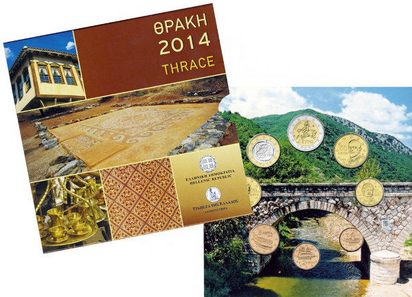 Греция, Набор монет 2014 года (буклет)