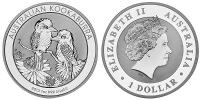 Австралия, 1 доллар 2013 (PROOF, серебро) Кукабарра