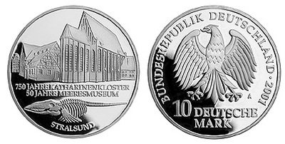 Германия, 10 марок 2001 год, Монастырь Св, Екатерины, ПРУФ