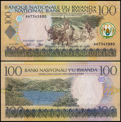 Руанда 100 франков 2003 (UNC Pick 29)