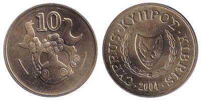 Кипр, 10 центов 2004 год
