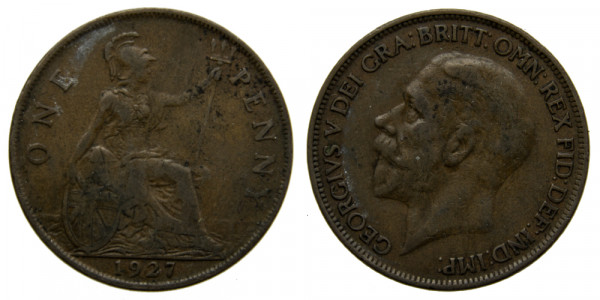 Англия, 1 пенни 1927 год