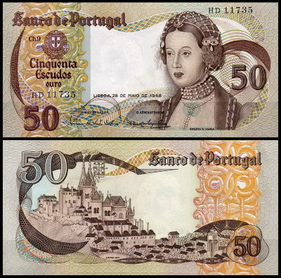 Португалия 50 эскудо 1968 (UNC Pick 174a)