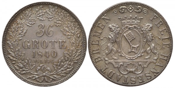 Бремен 36 гротенов 1840