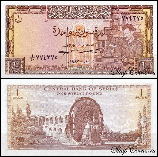 Сирия 1 фунт 1982 (UNC Pick 93e)