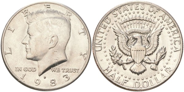 США, 50 центов 1983 D год