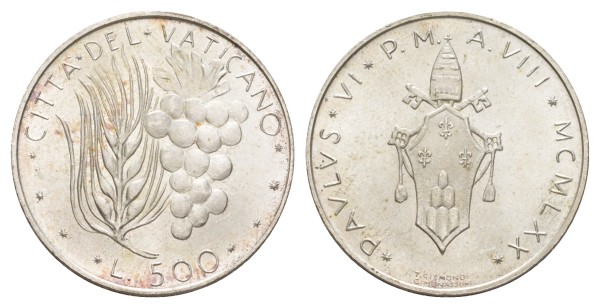 Ватикан, 500 лир 1970 год