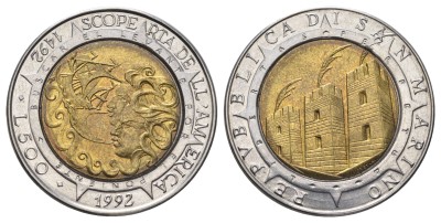 Сан Марино, 500 лир 1992 год