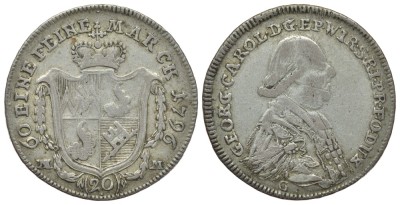 Вюрцбург 20 крейцеров 1796 G MM, Георг Карл фон Фехенбах-цу-Лауденбах (1795-1802)
