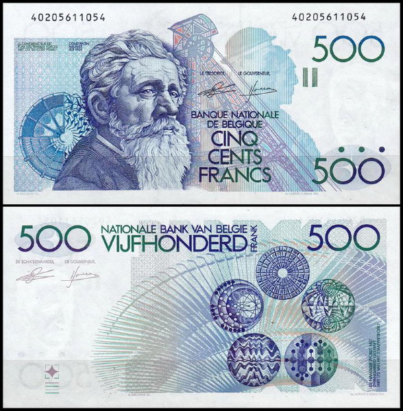 Бельгия 500 франков 1982-1998 (UNC Pick 143)