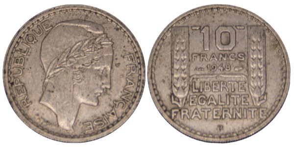 Франция, 10 франков 1948 год