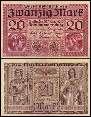 Германия  20 марок 1918 UNC P.57