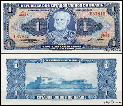 Бразилия 1 крузейро 1954-1958 (UNC Pick 150d) Подпись 6