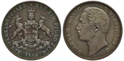 Вюбртемберг, 1 талер 1864 год