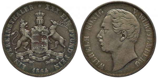Вюбртемберг, 1 талер 1864 год