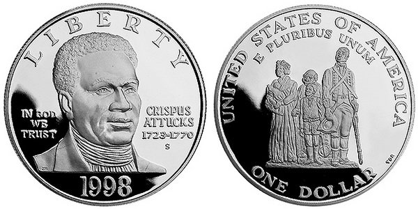 США, 1 доллар 1998 год, Крисп Аттакс, ПРУФ