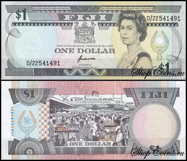 Фиджи 1 доллар 1993 (UNC Pick 89)