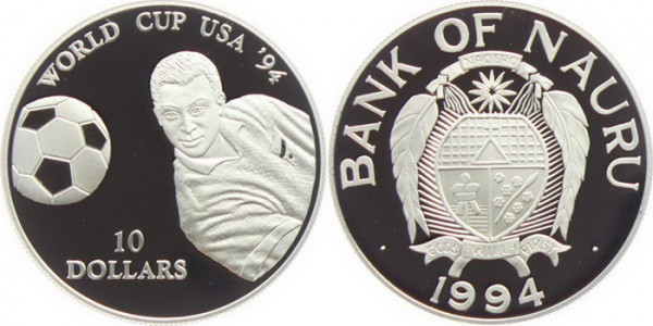 Науру, 10 долларов 1994 год, ЧМ по футболу в США, ПРУФ
